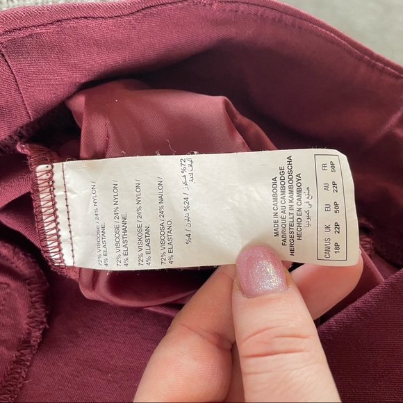 Penningtons - Stretch - Dress Pants/Crops - Size 18 Petite - Burgandy - Picture 5 of 8